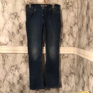 Used size 9 Woman’s 2 piece set blue Jean pants with crop top